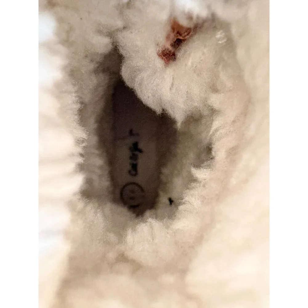 Cat & Jack Winter Duck Boots Toddler 5 Tan Black Faux Shearling Hook Loop Straps